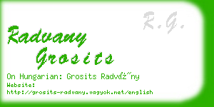 radvany grosits business card
